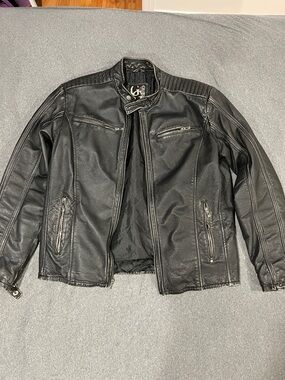 🖤 GUESS Black Leather Biker Jacket – Vintage/Y2K Style 🖤